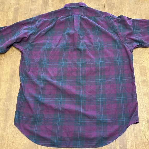 Ralph Lauren shirt men's large Blake plaid blue pony cotton button down preppy - Picture 6 of 10